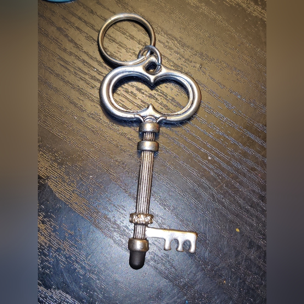NEW Rhinestone Stainless Steel Key Keychain Purse Charm Dangle
